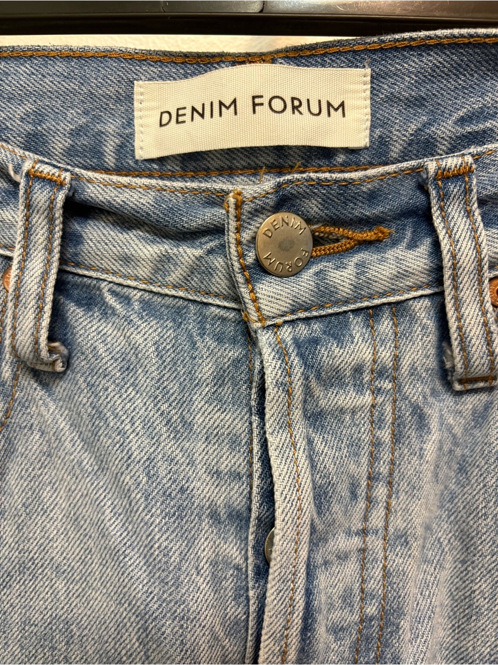 Denim Forum Washed Light Blue Straight Jeans 90s Grunge Slouchy Vintage Inspired - Picture 2 of 6
